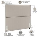 Ver imagem 3 de Cabeceira Box Queen com Tachas 160 Cm Vicenza L02 Bouclê Creme - Lyam Decor