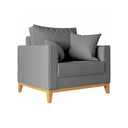 Ver imagem 1 de Poltrona Beny 80cm Base de Madeira Linho