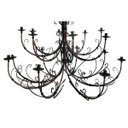 Ver imagem 4 de Lustre Grande Ferro Artesanal para Evento Festa Verniz 16 Bocais Libertas Rosas Artesanato