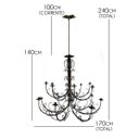 Ver imagem 2 de Lustre Grande Ferro Artesanal para Evento Festa Verniz 16 Bocais Libertas Rosas Artesanato