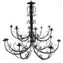 Ver imagem 3 de Lustre Grande Ferro Artesanal para Evento Festa Verniz 16 Bocais Libertas Rosas Artesanato