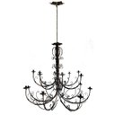 Ver imagem 1 de Lustre Grande Ferro Artesanal para Evento Festa Verniz 16 Bocais Libertas Rosas Artesanato