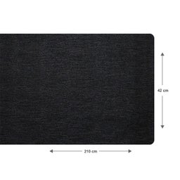 1 Caminho Trilho Mesa Impermeável Pvc Juta Preto 42x210 - 5