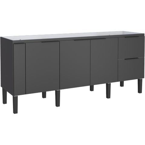 Gabinete de Cozinha Para Pia de 200 em Madeira Cisne 2 Gavetas Preto - Cozimax