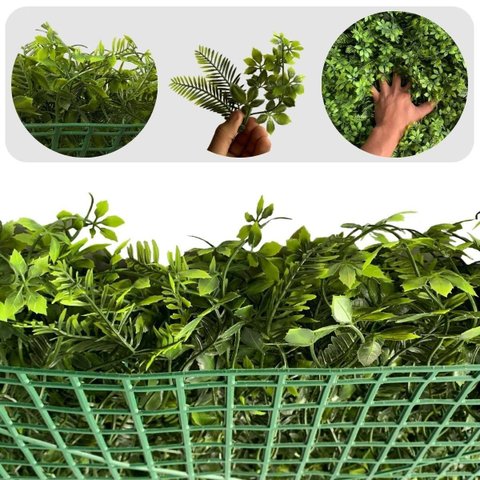 23 Placas Decorativas para Muro Verde Artificial com Folhas Permanentes e Visual Premium