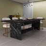 Mesa de Mesa Estilo Marmore Cozinha Retangular Área Gourmet:preto/mármore - 1