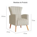 Ver imagem 5 de Poltrona Estofada Pés Palito Sala de Estar Melinda Suede Bege - LM DECOR
