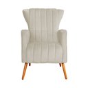 Ver imagem 3 de Poltrona Estofada Pés Palito Sala de Estar Melinda Suede Bege - LM DECOR