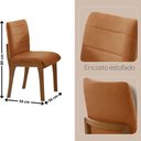 Ver imagem 2 de Sala de Jantar Noronha 8 Lugares Barril Cadeiras Bella Caramelo e Off 220cm Mobillare
