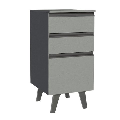 Balcão 40 Cm 3 Gavetas com Pés Cinza Nice Madesa Cinza