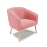 Kit 01 Namoradeira 02 Lugares e 01 Poltrona Stella Suede Rosê Pés Palito Natural - D'Rossi - 4