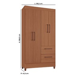 Guarda-Roupas Star 100% MDF Tuboarte 4 Portas 2 Gavetas - 3