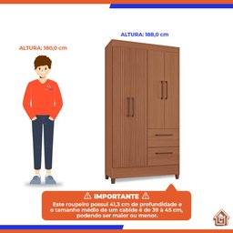 Guarda-Roupas Star 100% MDF Tuboarte 4 Portas 2 Gavetas - 4