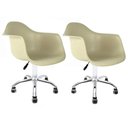 Ver imagem 1 de Conjunto 2 Cadeiras Eames com Braço Fendi Office Cromada