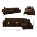 Ver imagem 2 de Sofá de Canto Direito Jacke Retrátil e Reclinável com Molas Suede 3,00x2,00 Adonai Estofados