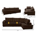 Ver imagem 2 de Sofá de Canto Direito Jacke Retrátil e Reclinável com Molas Suede 3,00x2,00 Adonai Estofados