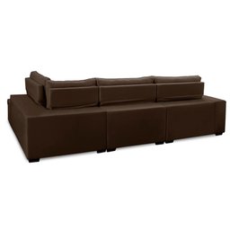 Sofá de Canto Direito Jacke Retrátil e Reclinável com Molas Suede 3,00x2,00 Adonai Estofados - 5
