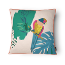 Ver imagem 2 de Kit 3 Capas de Almofada 43x43cm Microfibra Floral Arara Tropical Color
