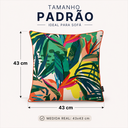 Ver imagem 6 de Kit 3 Capas de Almofada 43x43cm Microfibra Floral Arara Tropical Color