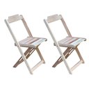 Ver imagem 2 de Jogo de Mesa Dobrável com 2 Cadeiras de Madeira 70x70 - sem Pintura