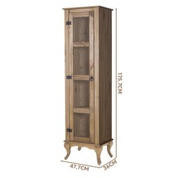 Cristaleira Balcão E 2 Torres Madeira Rústica Mel Shop JM - 3