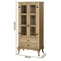 Cristaleira Balcão E 2 Torres Madeira Rústica Mel Shop JM - 2