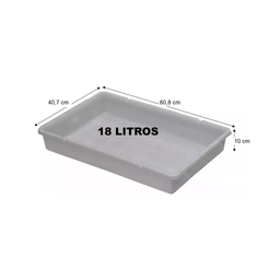 Bandeja Plástica 18 Litros Açougue Geladeira Freezer Frigorífico 10x40,7x60,8cm - 2