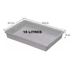 Bandeja Plástica 18 Litros Açougue Geladeira Freezer Frigorífico 10x40,7x60,8cm - 3