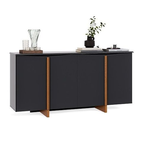 Buffet Quatro Portas Flow Sense Preto – EJ Móveis
