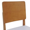 Ver imagem 4 de Kit 2 Cadeiras Quéops Madeira Maciça Encosto Anatômico Assento Estofado - Amêndoa Corano Bege