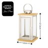 Lanterna Decorativa Madeira e Inox Prime 21cm X 12cm - 4