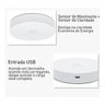Luminária Lâmpada Led Sensor Presença Imã recarregável Usb Ywg81001 Importado - 2
