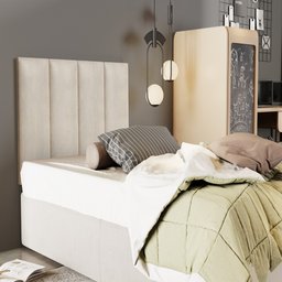 Kit Quarto Mesa de Cabeceira Pix Cabeceira de Cama Solteiro:off White - 5