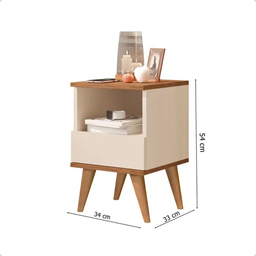 Kit Quarto Mesa de Cabeceira Pix Cabeceira de Cama Solteiro:off White - 3