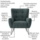 Ver mais imagens de Poltrona Decorativa Malta Pes Ferro Linho Tcs 718 Moll