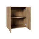 Ver imagem 5 de Mesa Escrivaninha 1,5m C/ Balcão e Armário Aéreo 2 Portas F5 Cor:macadâmia com Branco