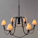 Ver imagem 4 de Lustre de 6 Bocais com Cúpulas Artesanais para Iluminação de Sala