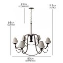 Ver imagem 2 de Lustre de 6 Bocais com Cúpulas Artesanais para Iluminação de Sala