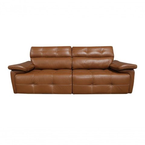 Sofá Retrátil e Reclinável de Couro Queen 2,60 M Brown - Mempra Design