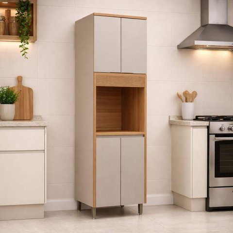 Torre Simples G77 2 Portas MDF Jequitibá-Gris Fosco Gran Belo