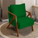 Ver imagem 3 de Poltrona Decorativa Shine Pé Castanho - Verde Suede