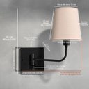 Ver imagem 3 de Arandela Luminária de Parede Clássico Articulável Preto com Cúpula Bege Decoração Iluminação