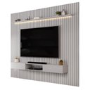 Ver imagem 1 de Painel Trento para TV com Bancada 275 Ripado Bali Bali com LED-DJ Móveis