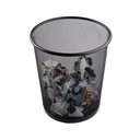 Ver imagem 1 de Lixeira de Escritório Cesto Redondo em Metal Aramado Telado 12 Litros Preta para Casa e Ambiente