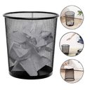 Ver imagem 4 de Lixeira de Escritório Cesto Redondo em Metal Aramado Telado 12 Litros Preta para Casa e Ambiente