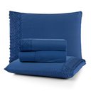 Ver imagem 1 de Jogo de Cama Nobless Casal Padrão 04 Peças 100% Poliéster - Azul Galaxia