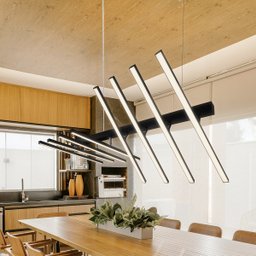 Lustre Moderno Traço Articulado Led Nórdico 8h-3000k-preto - 3