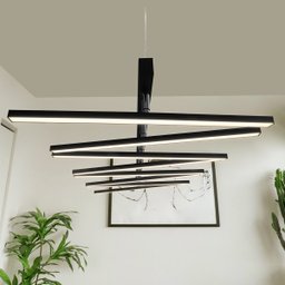 Lustre Moderno Traço Articulado Led Nórdico 8h-3000k-preto - 4
