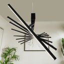 Ver imagem 2 de Lustre Moderno Traço Articulado Led Nórdico 8h-3000k-preto