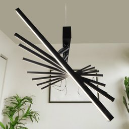 Lustre Moderno Traço Articulado Led Nórdico 8h-3000k-preto - 2